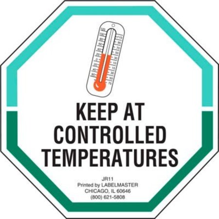 AMERICAN LABELMARK CO LabelMaster® Labels w/ "Keep At Controlled Temperatures" Print, 3"L x 3"W, White, Roll of 500 JR11